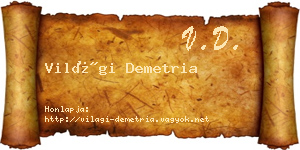 Világi Demetria névjegykártya